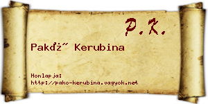 Pakó Kerubina névjegykártya